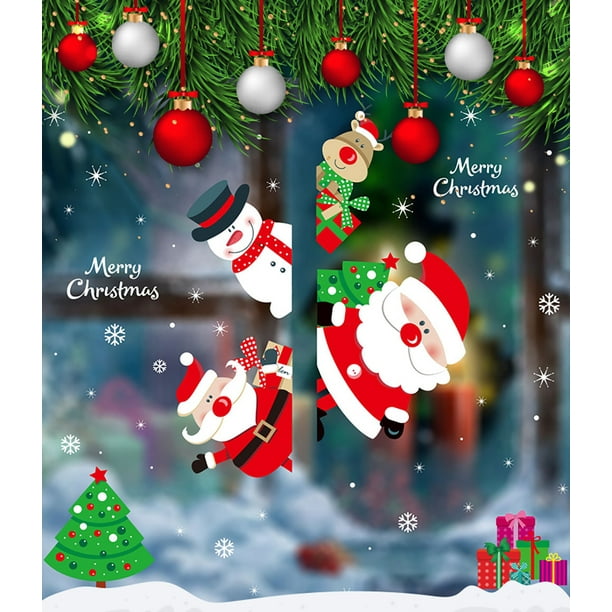 1×Christmas Santa Wall Window Sticker Removable PVC Decal Xmas Home Party Decor 1×Christmas Santa Wall Window Sticker Removable PVC Decal Xmas Home Party Decor